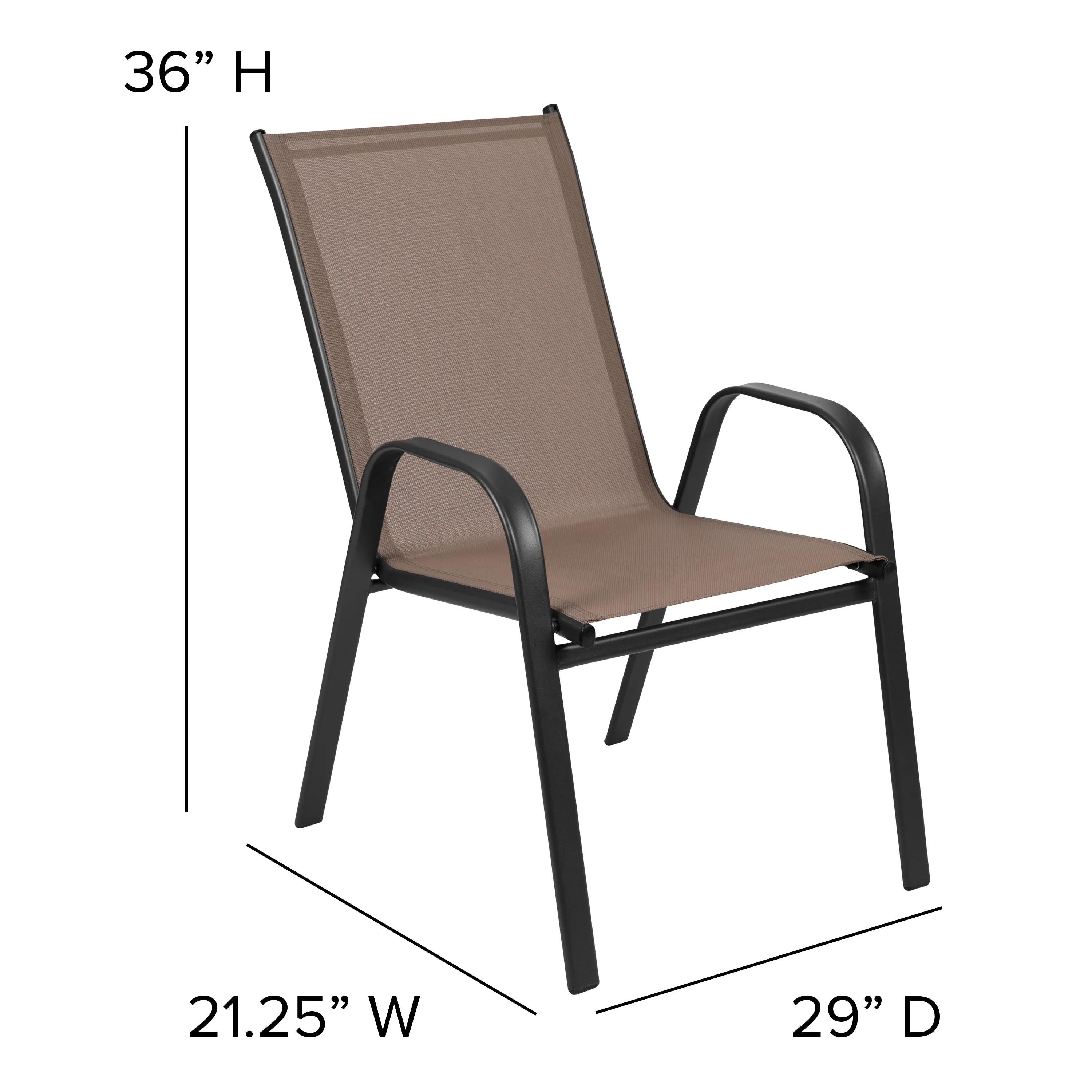 Set of 4 Sling Patio Chairs for Restaurant and Residential Outdoor Spaces