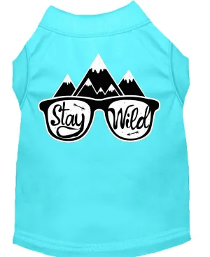 Stay Wild Screen Print Dog Shirt Aqua Xl (16)