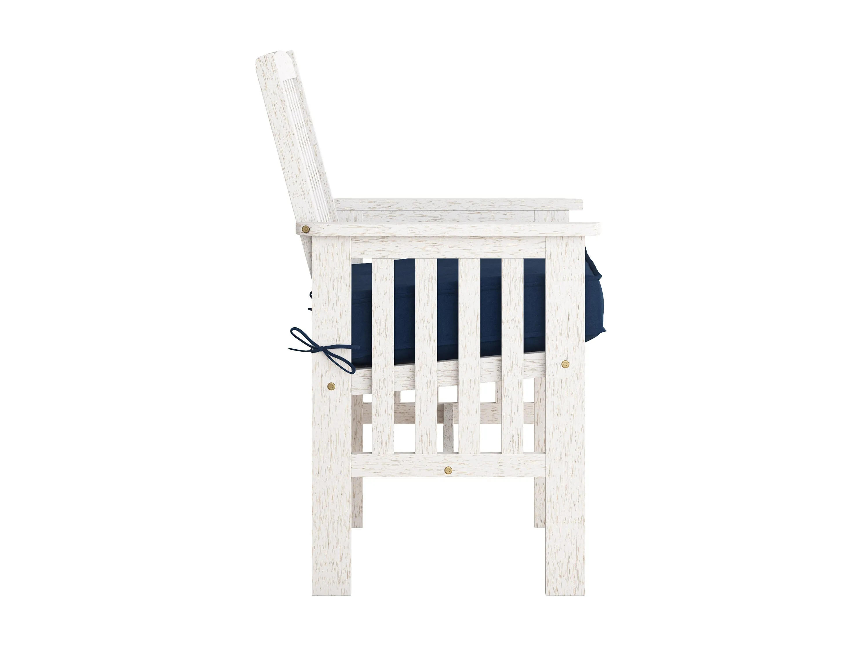 Washed White Wooden Armchair Set of 2