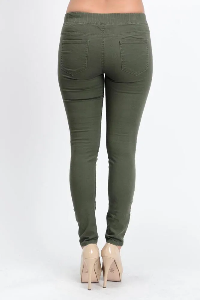 Women's Skinny Twill Jogger Pants