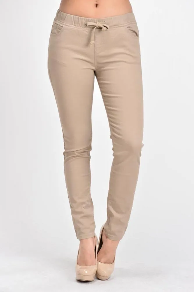 Women's Skinny Twill Jogger Pants