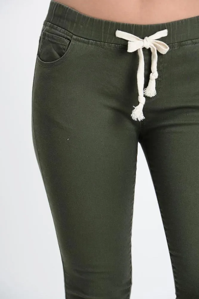 Women's Skinny Twill Jogger Pants