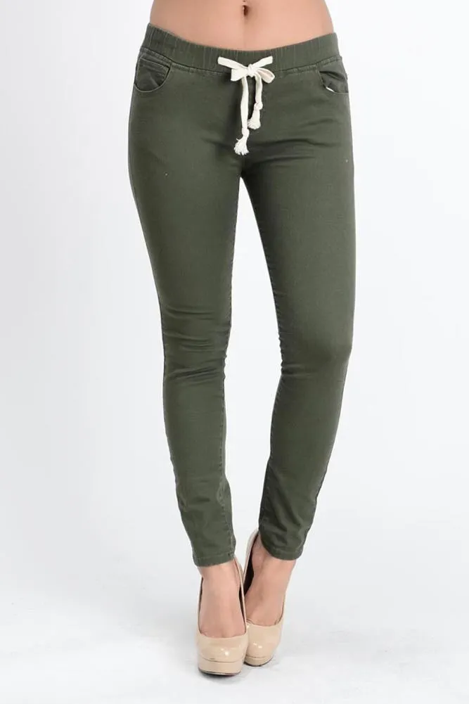 Women's Skinny Twill Jogger Pants