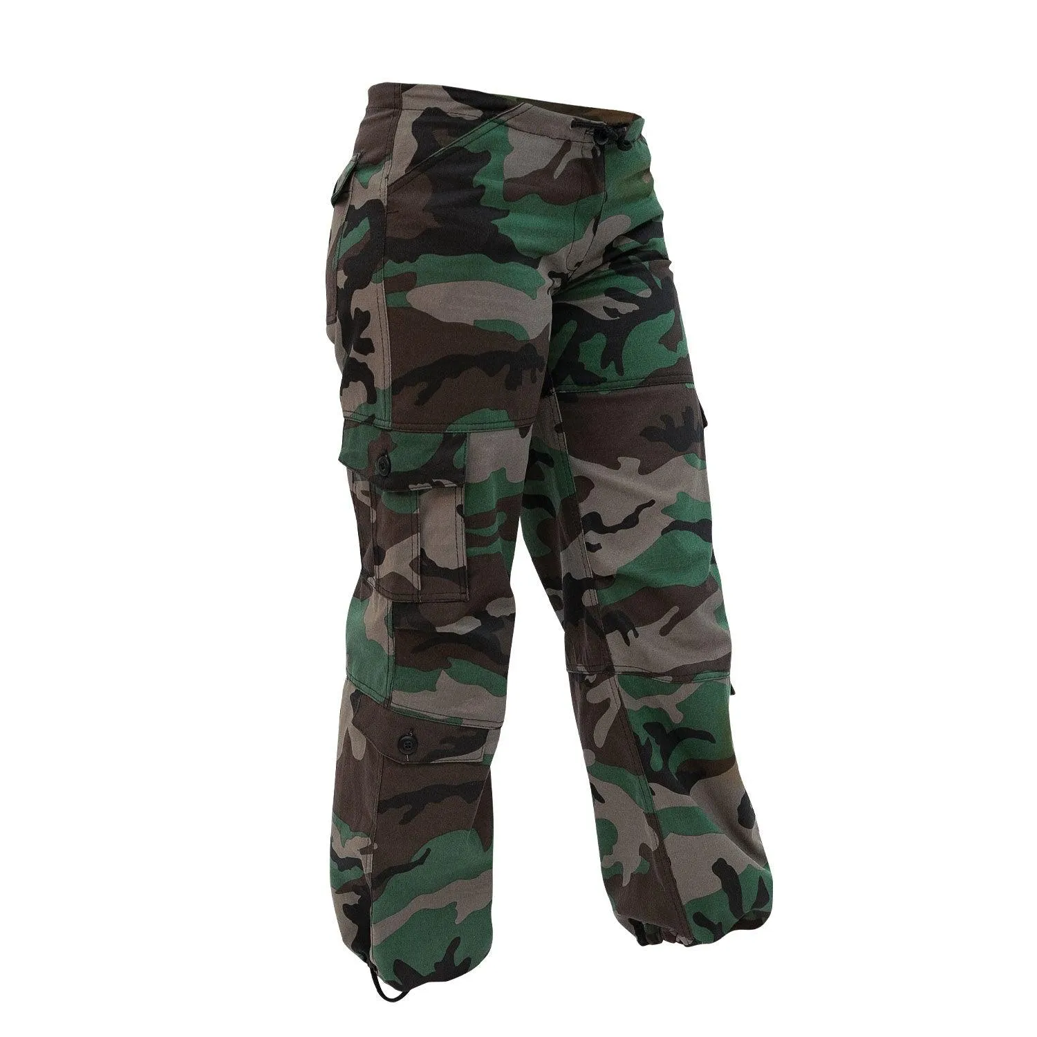 Womens Unwashed Camo Paratrooper Fatigue Pants